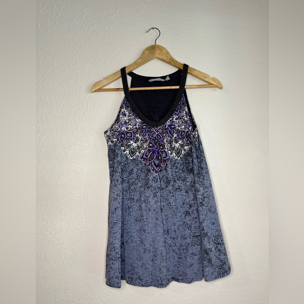 Athleta Purple and Grey Floral Tank Top Size Small